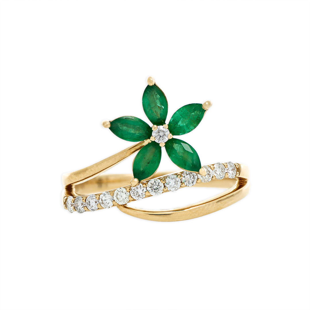 Anillo Flor Esmeralda