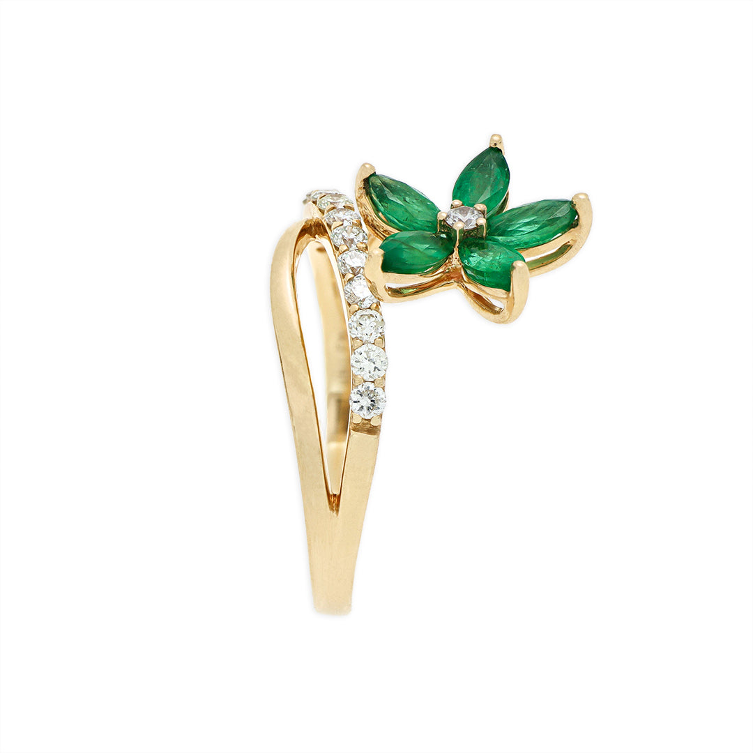Anillo Flor Esmeralda