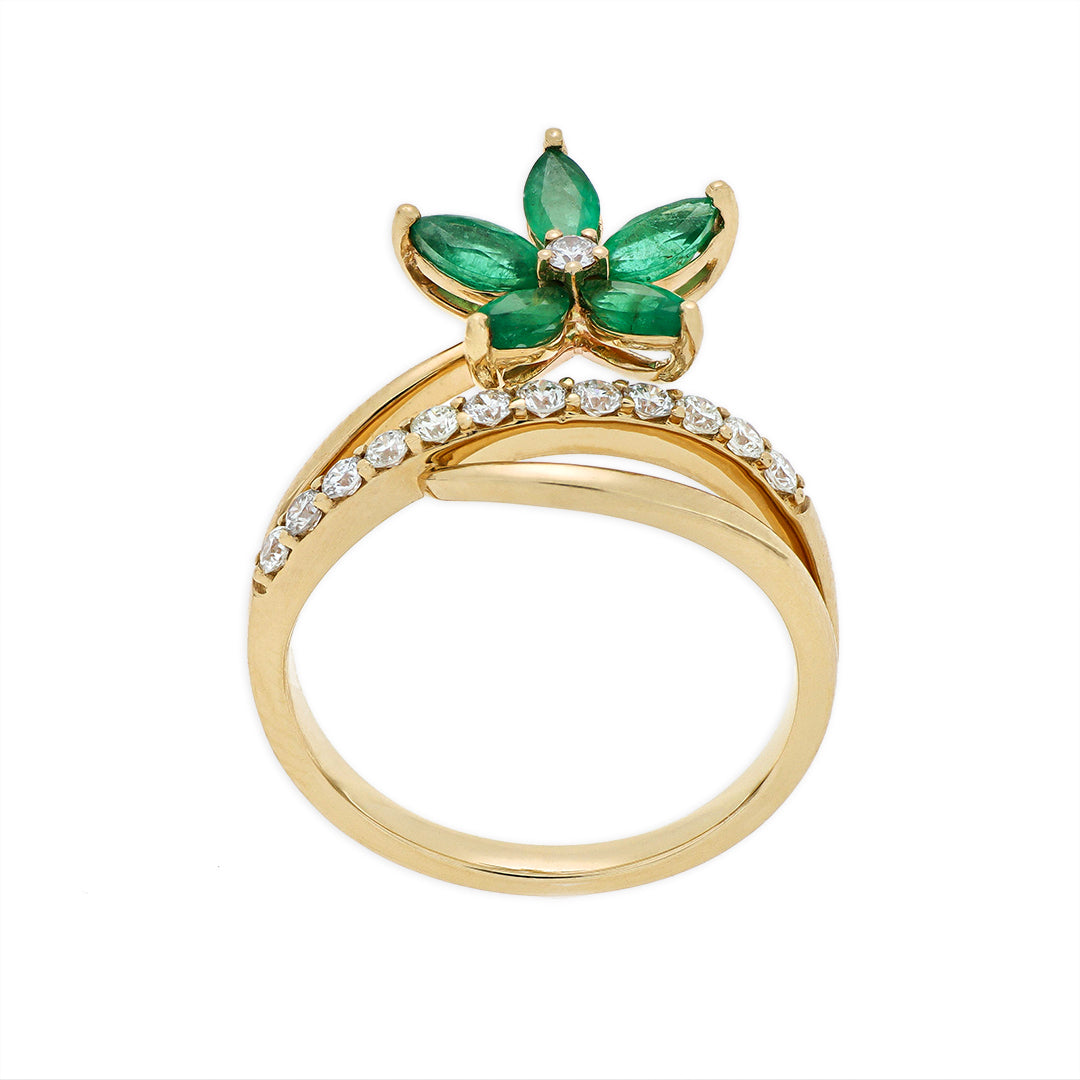 Anillo Flor Esmeralda