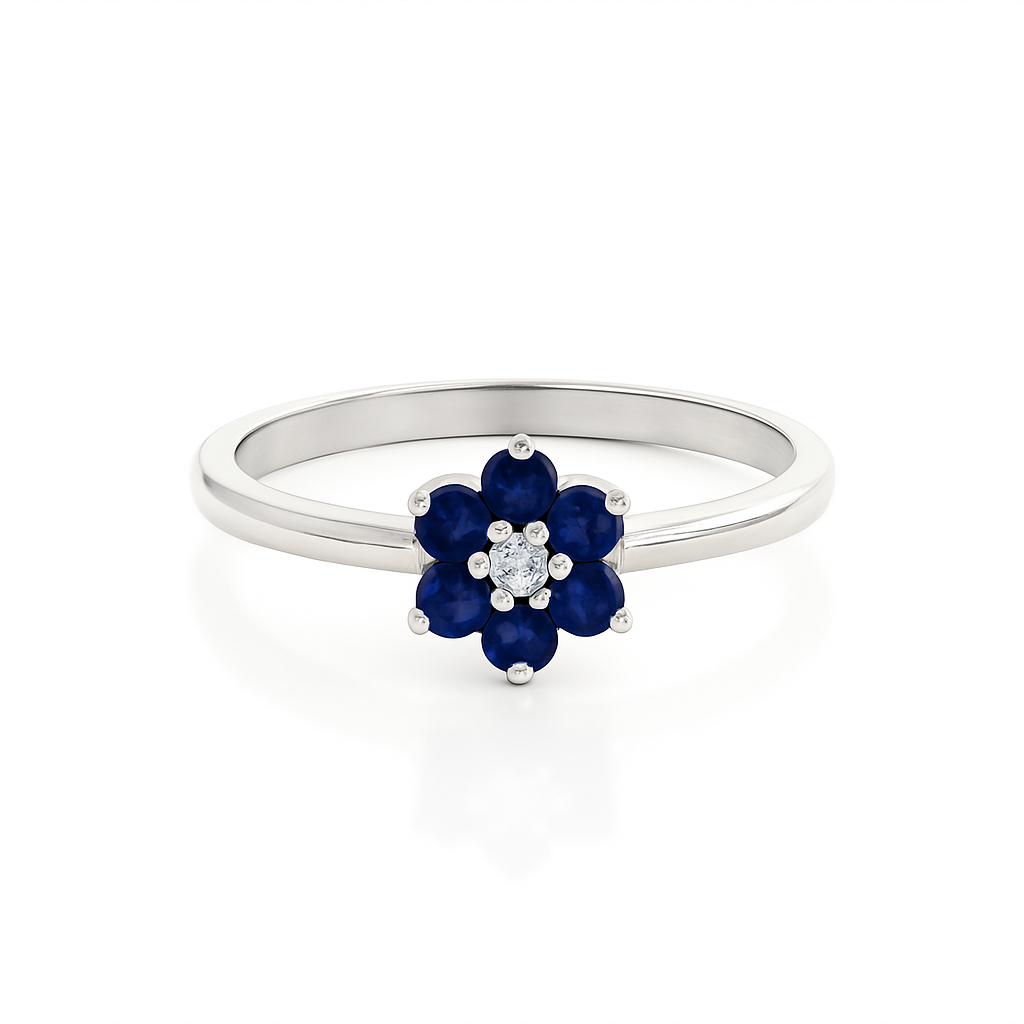 Anillo Flor Zafiro