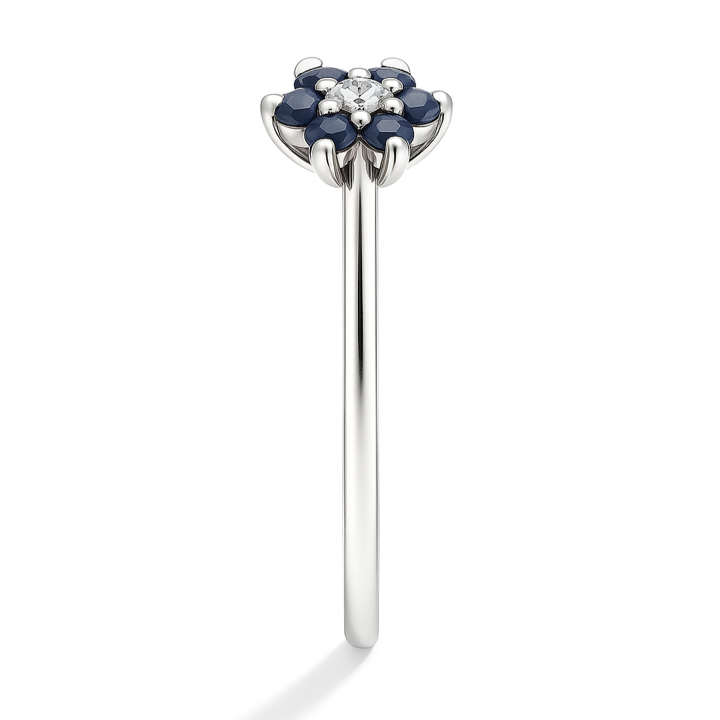 Anillo Flor Zafiro