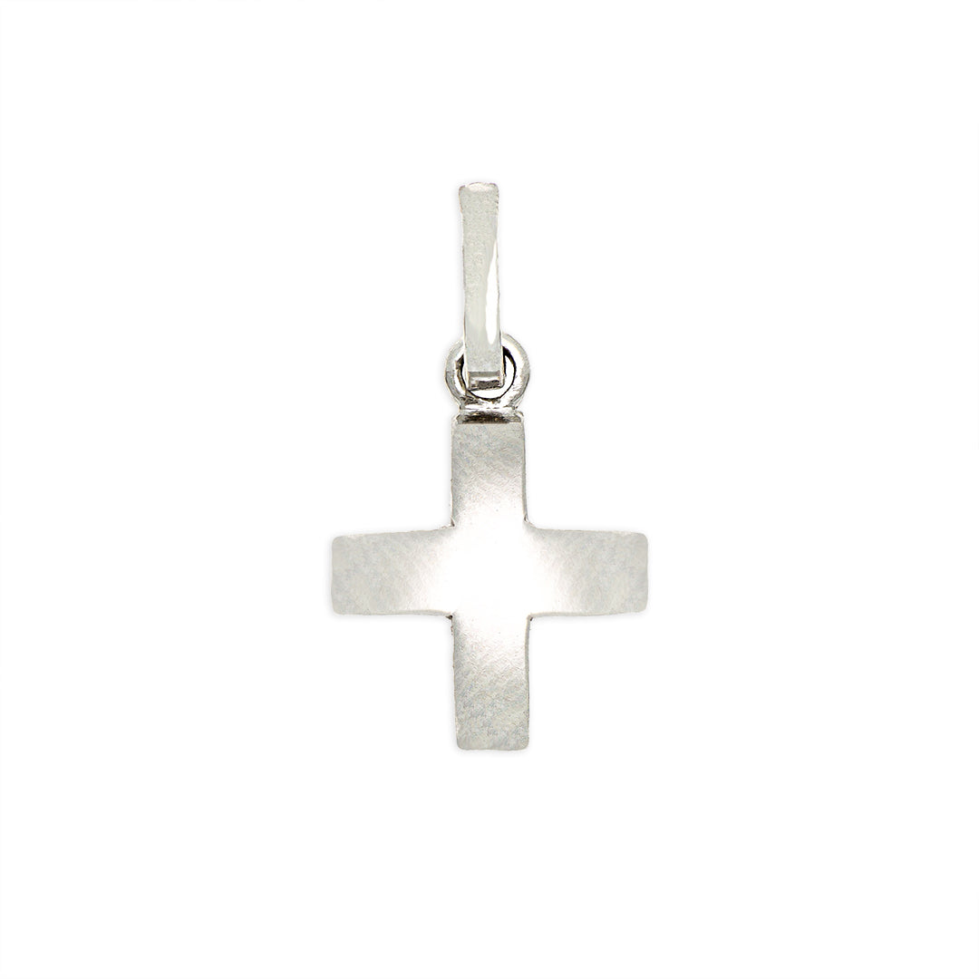 Cruz plana oro blanco