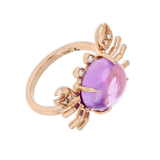 Cangrejo con diamantes oro rosa