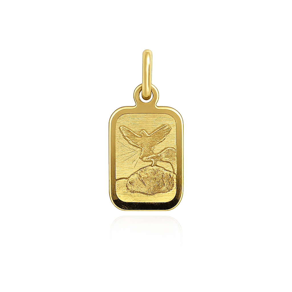 Medalla rectagular de bautizo