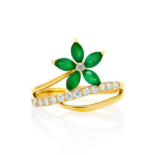 Anillo Flor Esmeralda