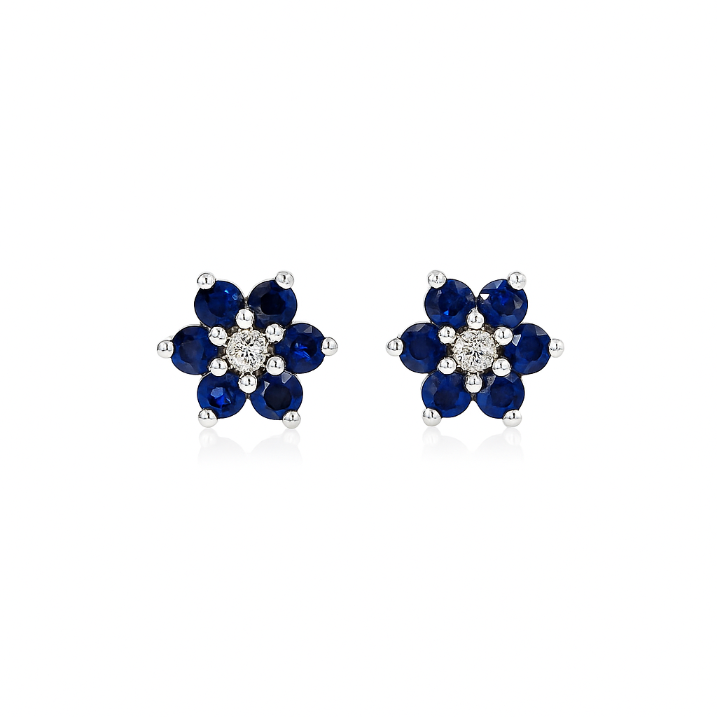 Aretes Flor Zafiro