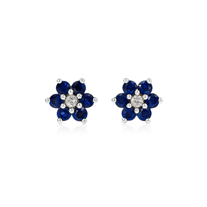 Aretes Flor Zafiro