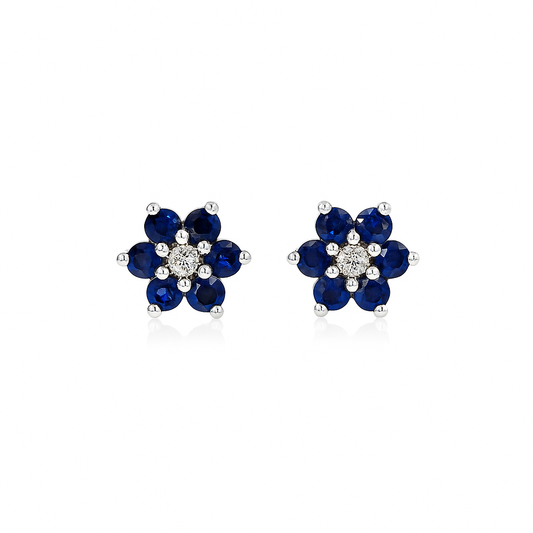 Aretes Flor Zafiro