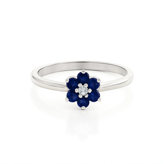 Anillo Flor Zafiro