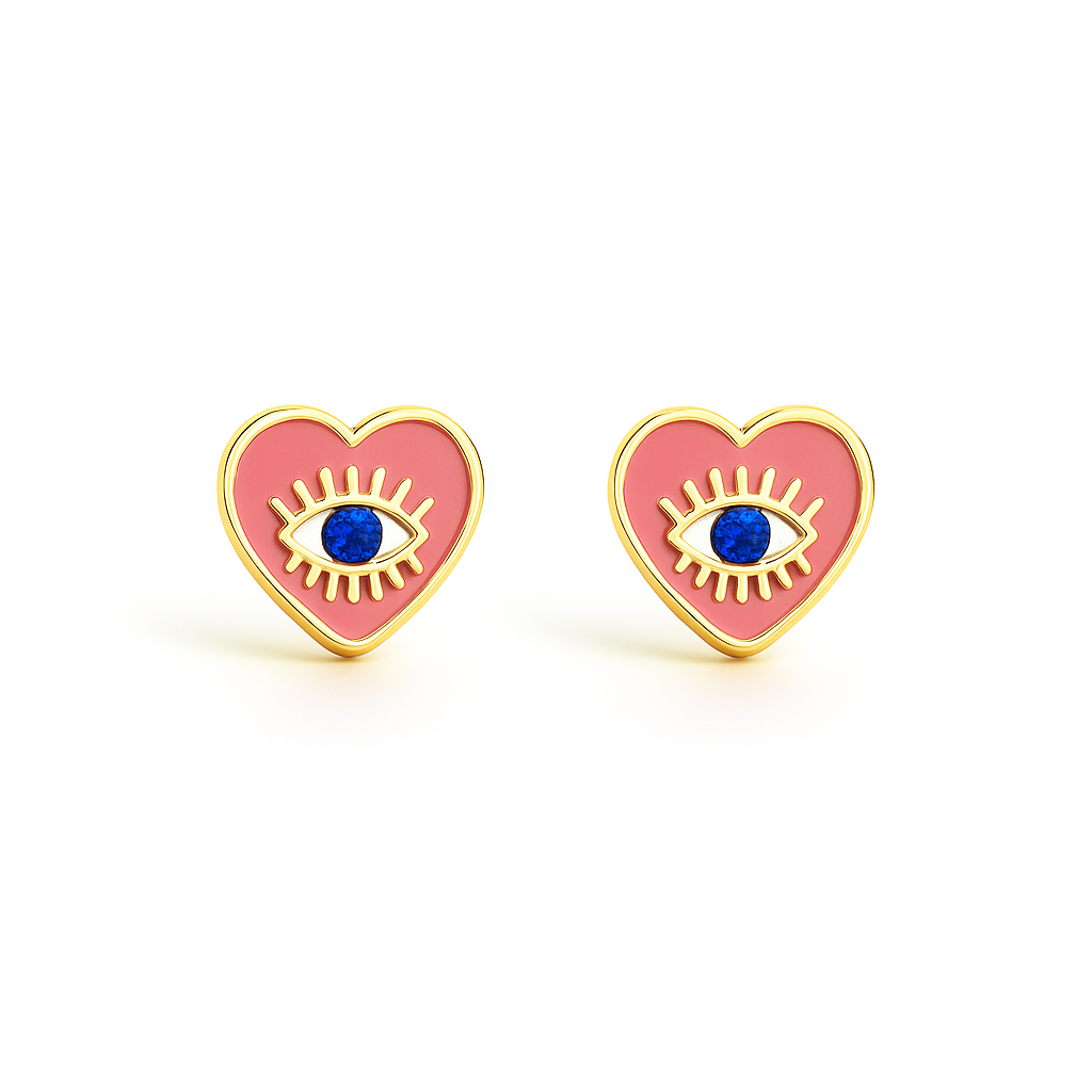 Broqueles Corazón y Ojo Turco