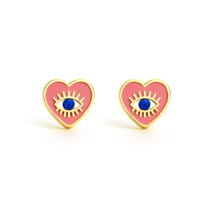 Broqueles Corazón y Ojo Turco