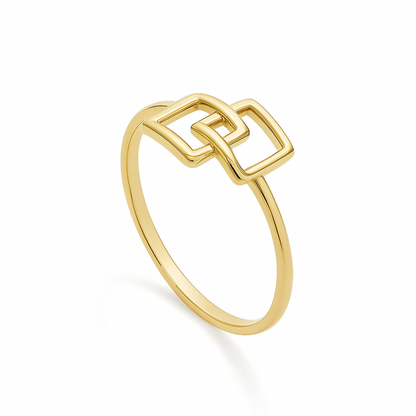 Anillo Doble Cuadro