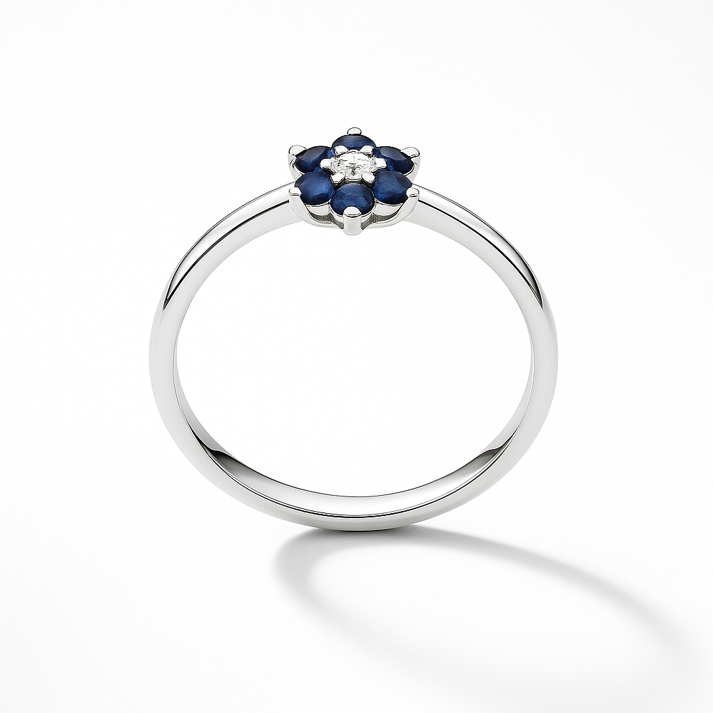 Anillo Flor Zafiro
