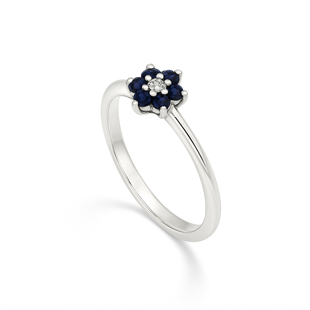 Anillo Flor Zafiro