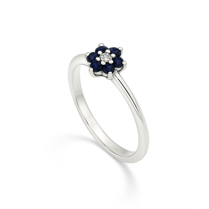 Anillo Flor Zafiro