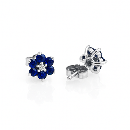 Aretes Flor Zafiro