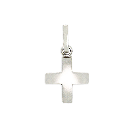 Cruz plana oro blanco
