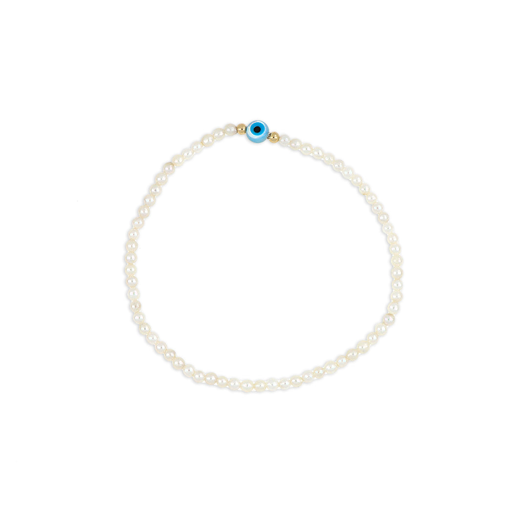 Pulsera Perla/Ojo Turco