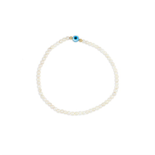 Pulsera Perla/Ojo Turco