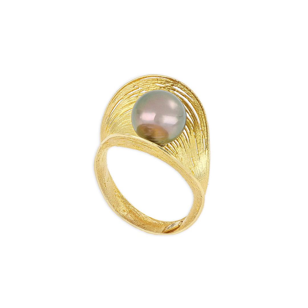 Anillo perla negra