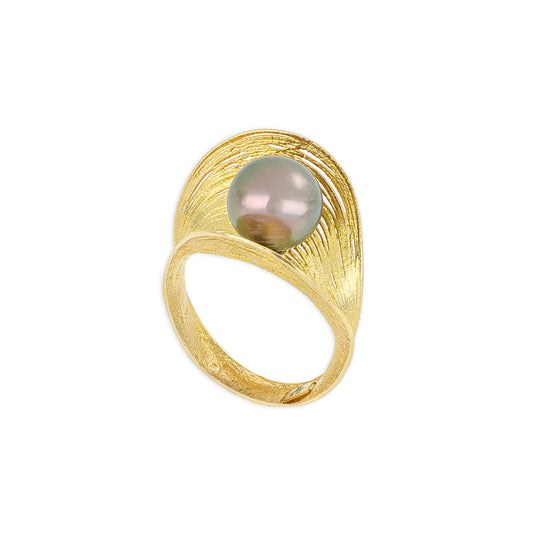 Anillo perla negra