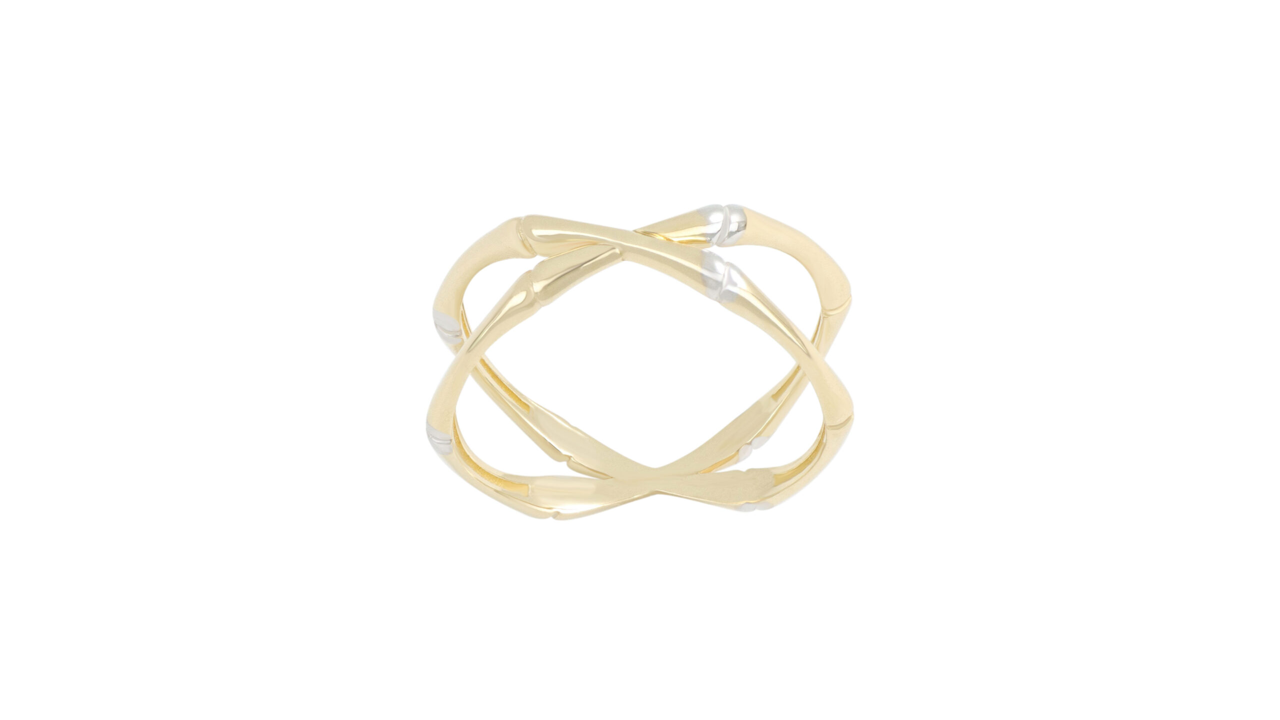 Anillo Oro Bicolor 14K Doble